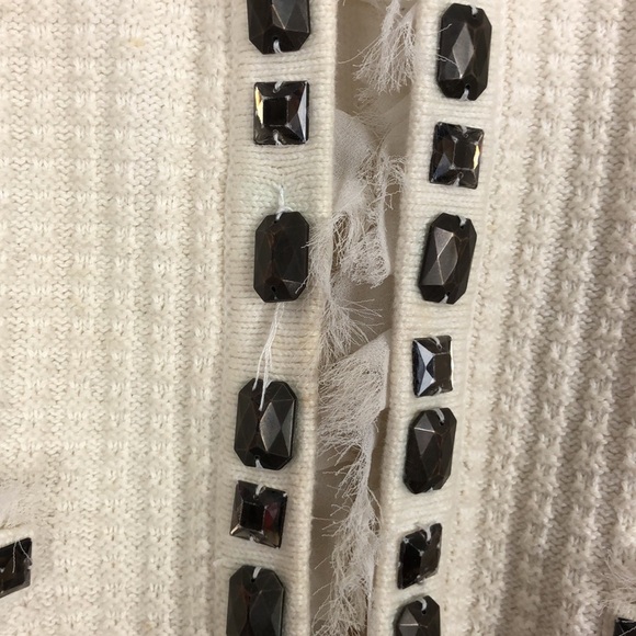 CAbi Gabrielle long sleeve waffle knit embellished cardigan sweater jacket Med - Picture 3 of 6